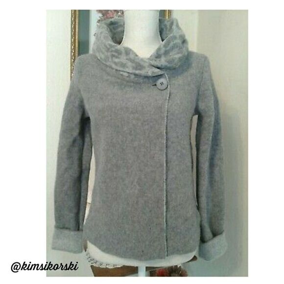 Chiaramente Italian Wool Wrap Sweater Gray Small‎ - Picture 1 of 11